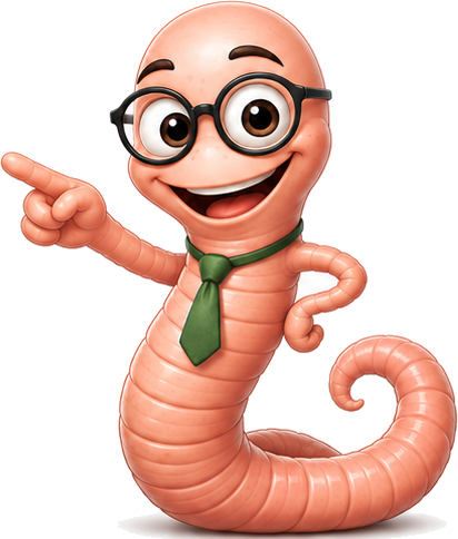 Professor Worm pointing